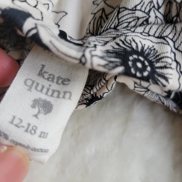 KATE QUINN Black Floral Panda Pants 12-18M - Picture 4 of 5